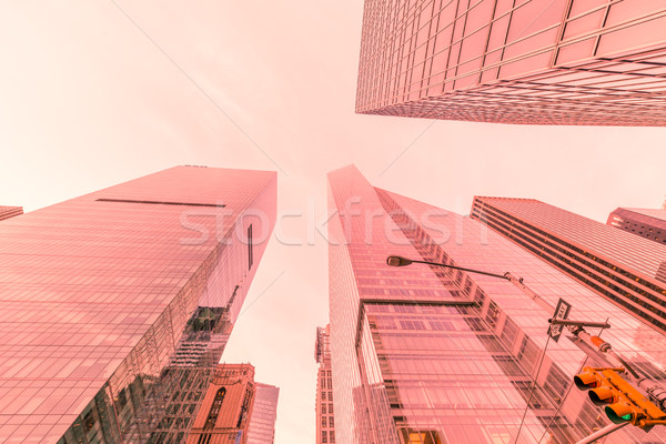 New York skyscrapers vew from street level Stock photo © Elnur