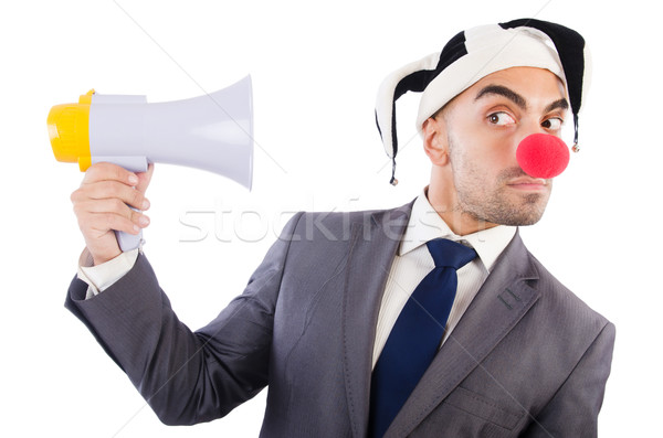 Biznesmen clown odizolowany biały twarz człowiek Zdjęcia stock © Elnur