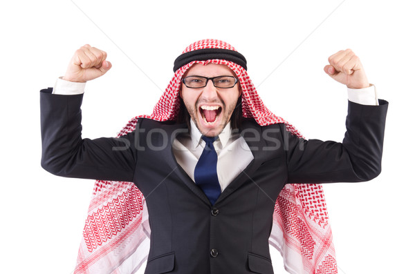 Arab om de afaceri izolat alb afaceri fericit Imagine de stoc © Elnur
