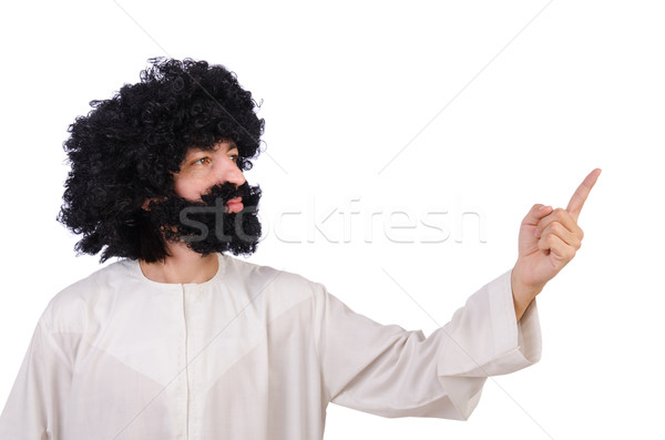 Hairy funny man isolated on the white Stock photo © Elnur