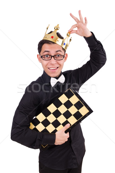 Funny chess player isolated on white Stock photo © Elnur