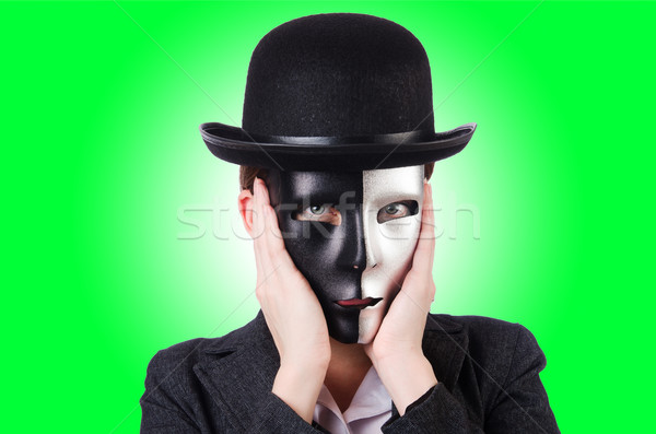 Woman with mask in hypocrisy concept Stock photo © Elnur