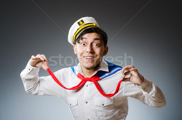 Foto stock: Engraçado · marinheiro · seis · homem · feliz