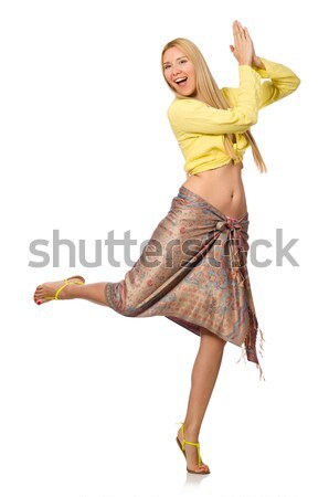 Mujer moda ropa manos feliz naranja Foto stock © Elnur