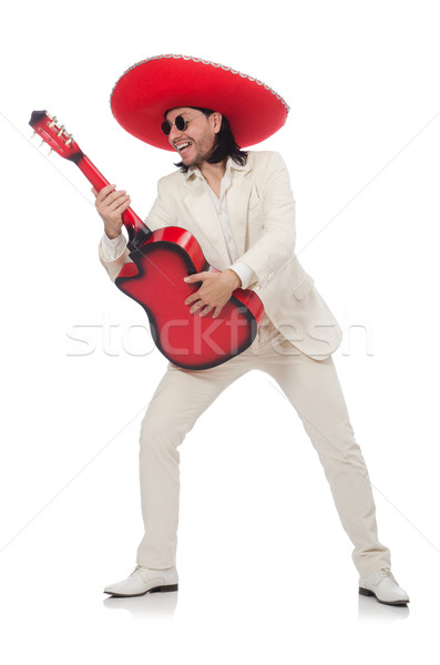 Mexicano guitarrista aislado blanco fiesta fondo Foto stock © Elnur