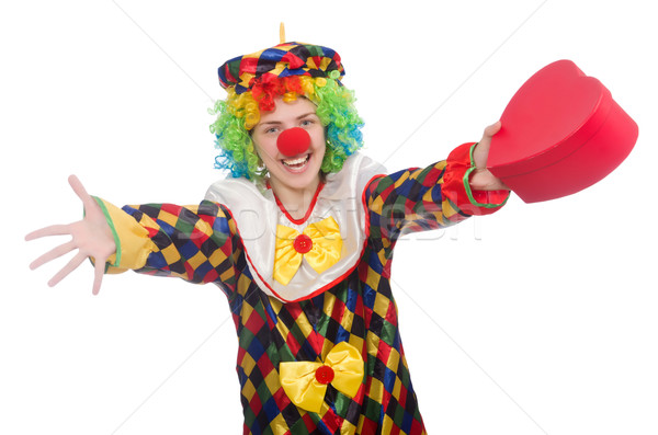 Clown odizolowany biały szczęśliwy polu zabawy Zdjęcia stock © Elnur