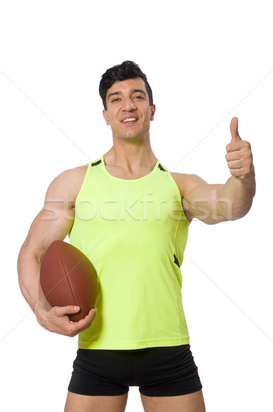 Stockfoto: Man · spelen · amerikaanse · voetbal · geïsoleerd · blanke · man