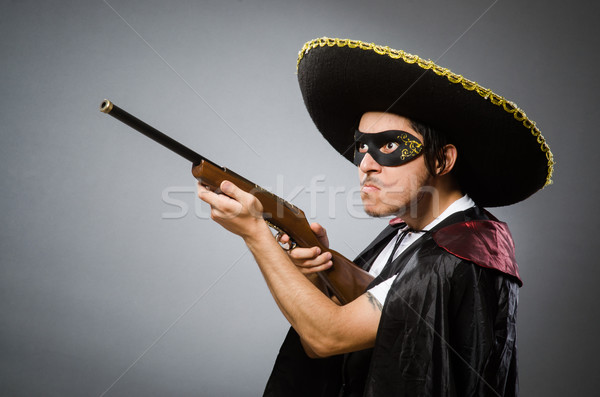 Stock photo: Person wearing sombrero hat in funny concept