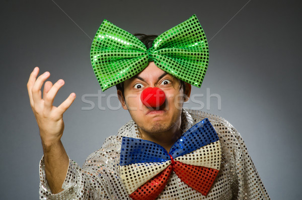 Funny clown with red nose Stock photo © Elnur