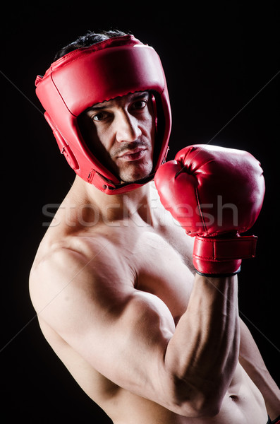 Muskularny człowiek boks strony pracy sportu Zdjęcia stock © Elnur