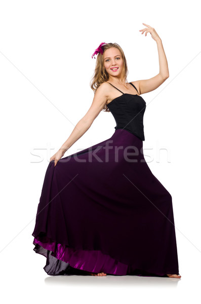 женщину Purple платье изолированный белый девушки Сток-фото © Elnur