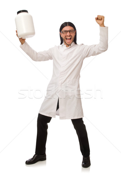 Funny lekarza białko odizolowany biały medycznych Zdjęcia stock © Elnur
