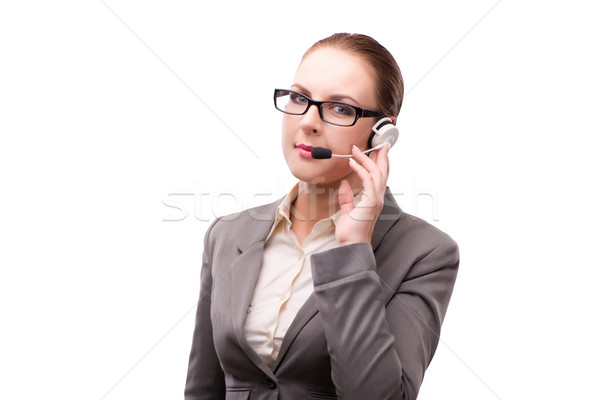 Call center operator isolated on white background Stock photo © Elnur