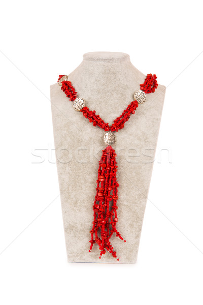 Stockfoto: Sieraden · ketting · geïsoleerd · witte · abstract · achtergrond