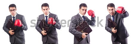 Biznesmen czerwony dynamit terrorysta odizolowany biały Zdjęcia stock © Elnur