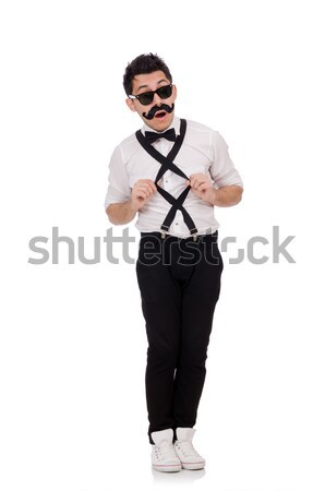 Stock photo: Funny gangster isolated on the white