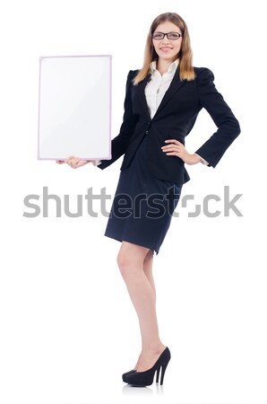 Woman businesswoman with blank board on white Stock photo © Elnur