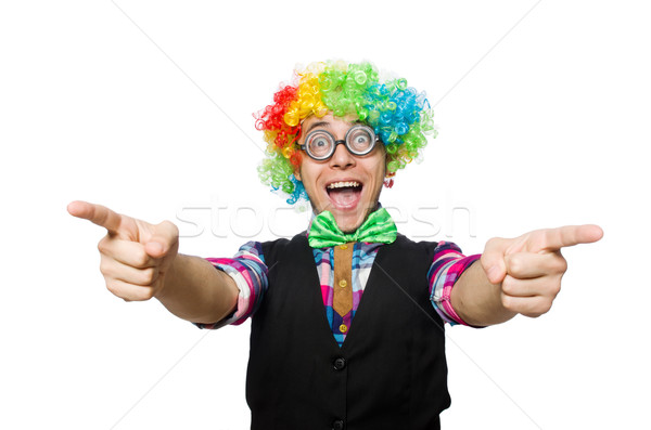 Clown odizolowany biały uśmiech twarz zabawy Zdjęcia stock © Elnur