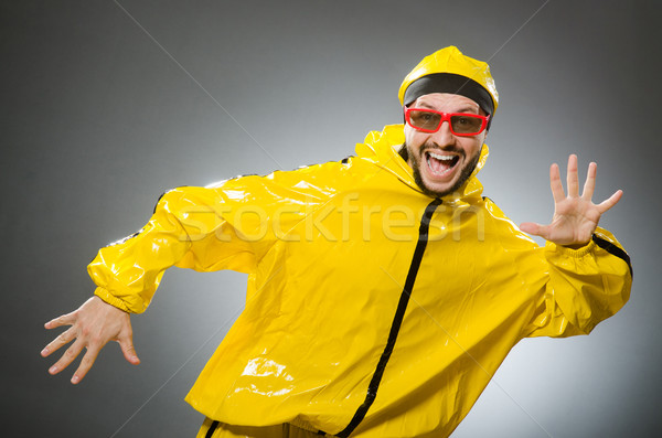 Komik adam sarı takım elbise dans Stok fotoğraf © Elnur