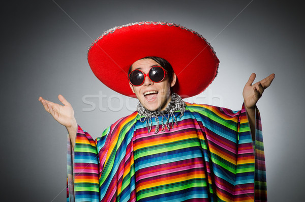 Stockfoto: Man · levendig · Mexicaanse · grijs · glimlach · gezicht