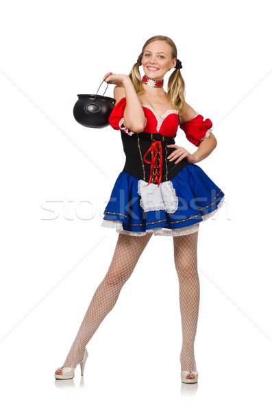 [[stock_photo]]: Femme · oktoberfest · blanche · fête · verre · beauté