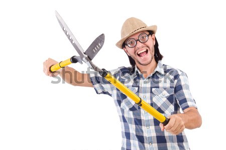 Man with knife isolated on white Stock photo © Elnur