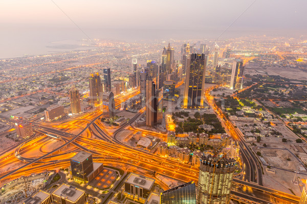 Stock fotó: Panoráma · éjszaka · Dubai · naplemente · üzlet · iroda