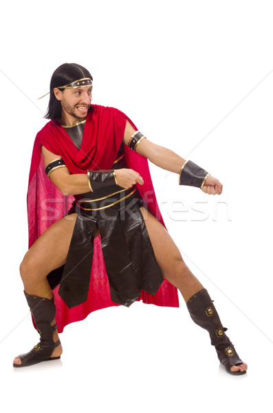 Stockfoto: Gladiator · geïsoleerd · witte · man · achtergrond · kabel