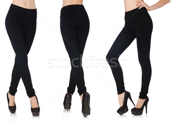 Schwarz Leggings Schönheit Mode isoliert weiß Stock foto © Elnur