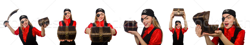 Mulher pirata conceitos branco menina Foto stock © Elnur