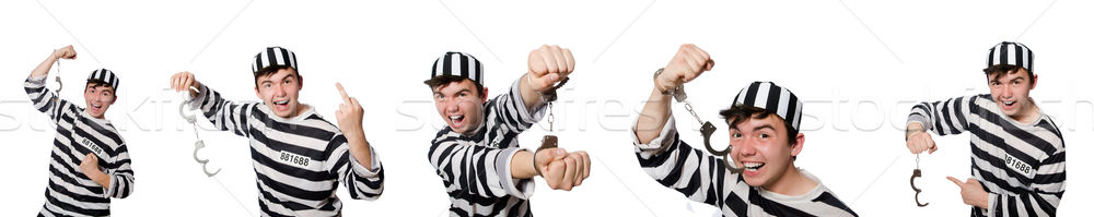 Funny Gefängnis Häftling Mann Hintergrund Kette Stock foto © Elnur