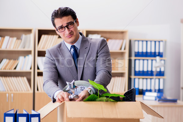 Man moving office with box and his belongings Stock photo © Elnur