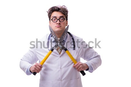 Komik doktor yalıtılmış beyaz çalışmak tıp Stok fotoğraf © Elnur