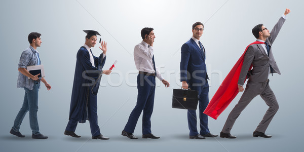 Business concept with man progressing through stages Stock photo © Elnur