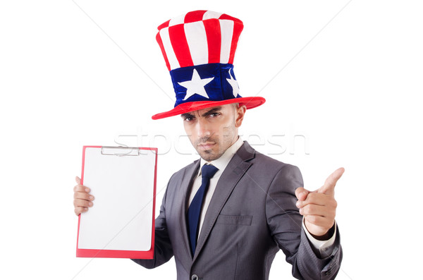 Man with binder isolated on the white background Stock photo © Elnur