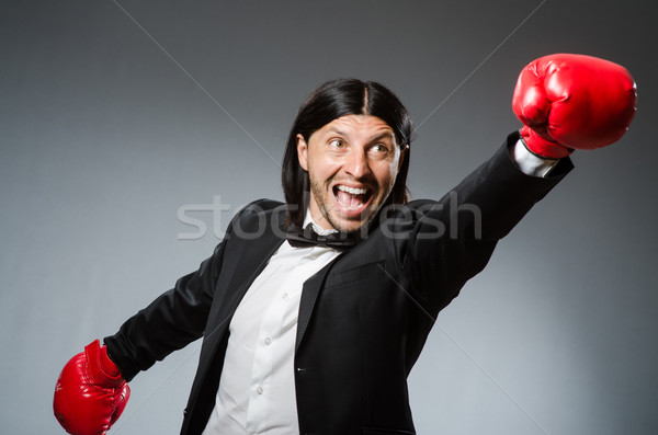 Man businessman with boxing gloves Stock photo © Elnur
