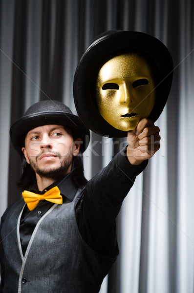 Vicces színpadi maszk háttér biztonság üzletember Stock fotó © Elnur