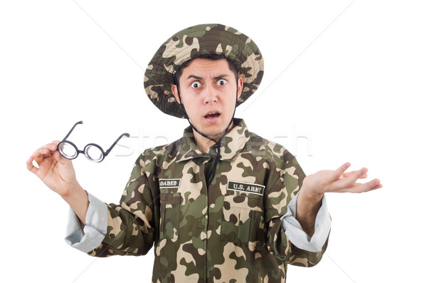 Funny soldier in military concept Stock photo © Elnur