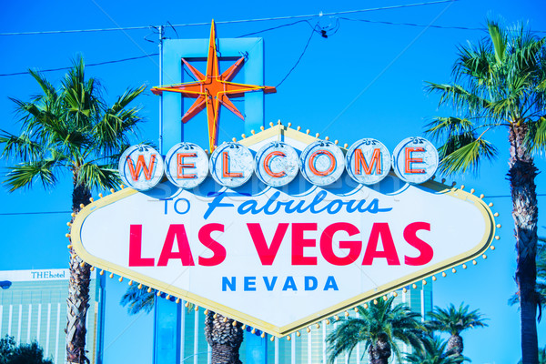 Famous Las Vegas sign on bright sunny day Stock photo © Elnur