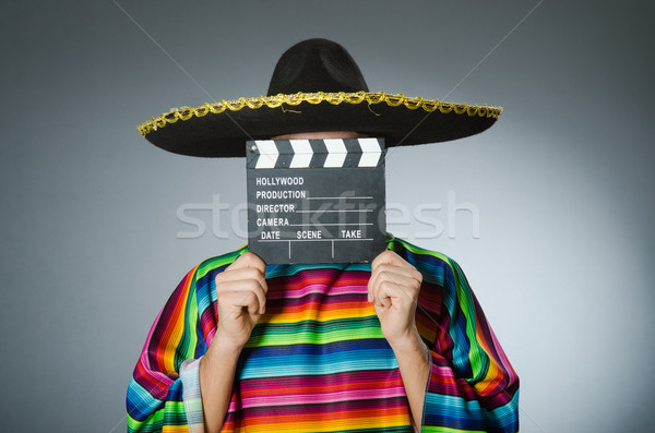 Stockfoto: Mexicaanse · man · film · boord · film · leuk