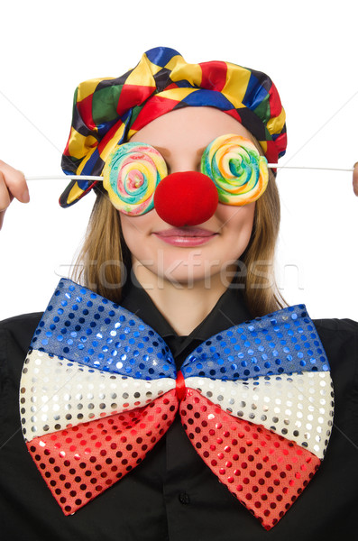 Funny clown isolated on white Stock photo © Elnur