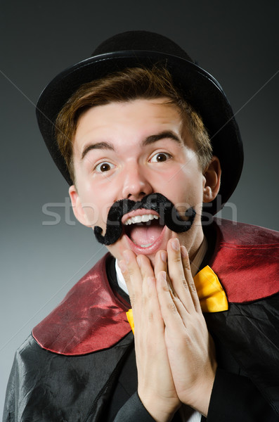 Funny magician man wearing tophat Stock photo © Elnur