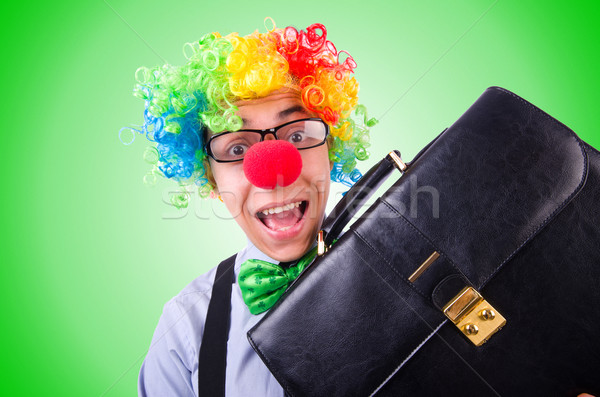 Clown zakenman geïsoleerd witte partij gelukkig Stockfoto © Elnur