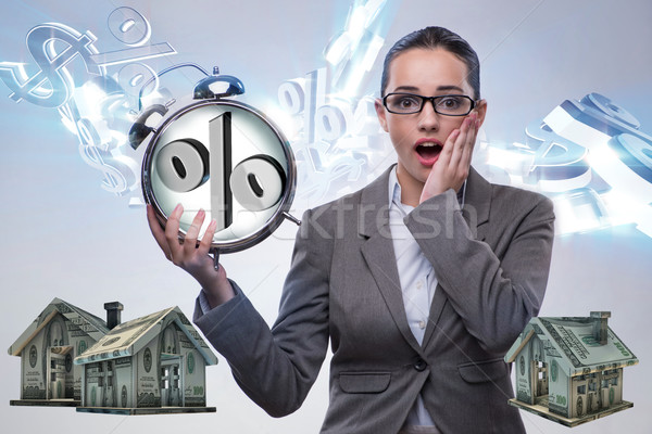 Businesswoman suprised about high interest mortgage rates Stock photo © Elnur