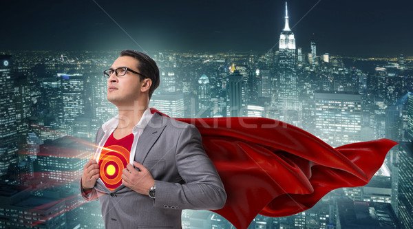 Businessman in superhero concept with red cover Stock photo © Elnur