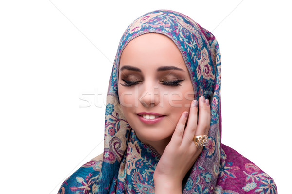 Muslim woman in fashion concept isolated on white Stock photo © Elnur