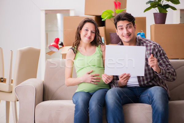 Young couple expecting baby with blank message Stock photo © Elnur