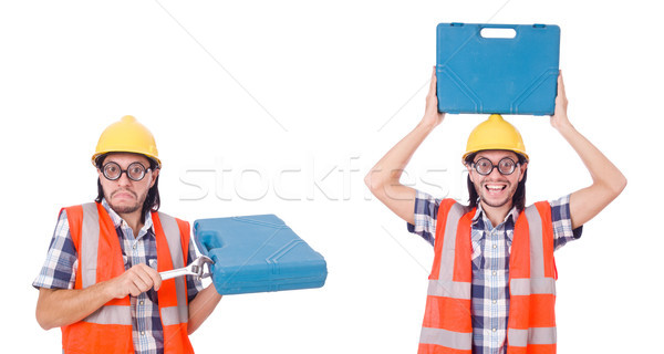 Foreman with tool kit isolated on white Stock photo © Elnur