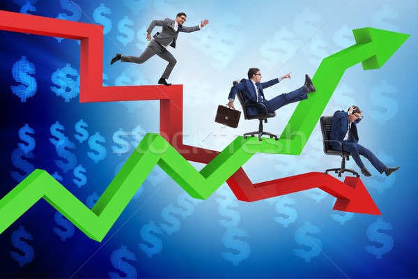 Wachstum sinken Geschäftsleute Business Mann glücklich Stock foto © Elnur