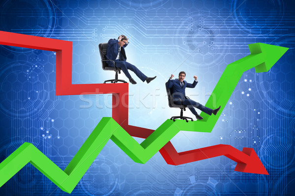 Growth and decline concept with businessmen Stock photo © Elnur